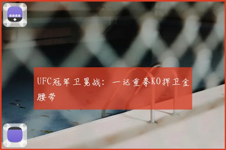 UFC冠军卫冕战:一记重拳KO捍卫金腰带